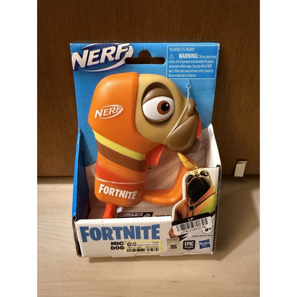 NERF Fortnite Mirco Doggo Dart Gun Microshots Blaster Hasbro Epic Games Pug New